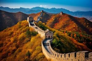 el genial pared de China ai generativo foto