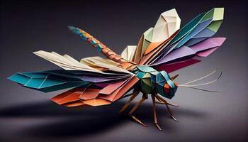 Multi colored butterfly with intricate wing design levitating delicately generated by AI photo