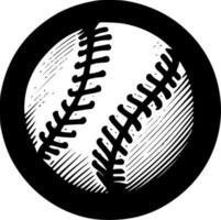 Baseball, Black and White Vector illustration