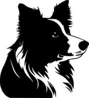 Border Collie, Black and White Vector illustration