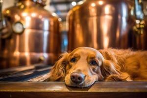 perro en real vida, contento momento con mascota ai generativo foto