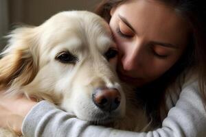 perro en real vida, contento momento con mascota ai generativo foto