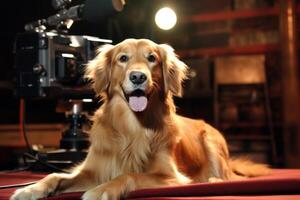 perro en real vida, contento momento con mascota ai generativo foto