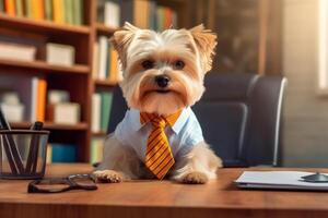 perro en real vida, contento momento con mascota ai generativo foto