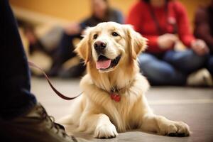 perro en real vida, contento momento con mascota ai generativo foto