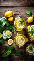 Fresh lemonade with cucumber. Illustration photo