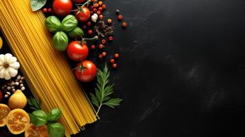 comida ingredientes para italiano pasta ilustración ai generativo foto