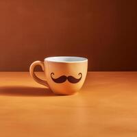 taza con Bigote. ilustración ai generativo foto