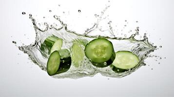 Cucumber in water. Illustration photo