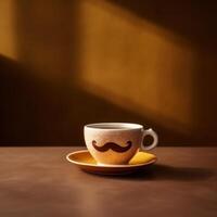 Cup with mustache. Illustration photo
