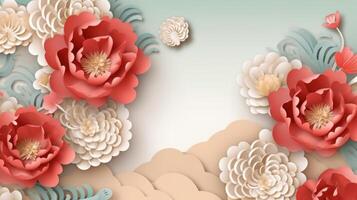 Chinese holiday background in paper style. Illustration photo