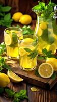 Fresh lemonade background. Illustration photo