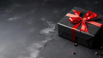 Black gift box background. Illustration photo