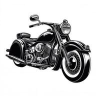 Retro black motorcycle. Illustration photo