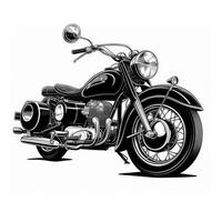 retro negro motocicleta. ilustración ai generativo foto