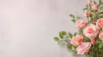 Rosa flores antecedentes. ilustración ai generativo foto