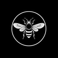 Bee, Black and White Vector illustration