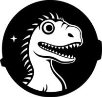 dinosaurio, negro y blanco vector ilustración