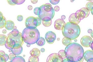 Soap bubbles overlay white background photo