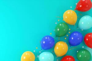 Vivid colorful balloons celebration background photo