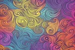 Seamless abstract hand-drawn waves pattern, wavy background, Abstract textile cloth wallpaper background, photo