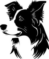 Border Collie - Black and White Isolated Icon - Vector illustration