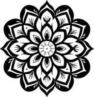 Mandala, Black and White Vector illustration