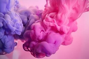 Multicolored ink on a water background, 3 d effect. illustration. photo