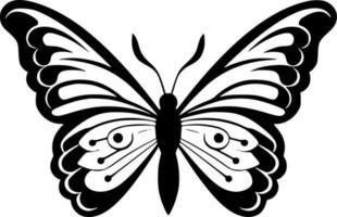 mariposa - negro y blanco aislado icono - vector ilustración