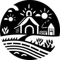 Farm - Black and White Isolated Icon - Vector illustration