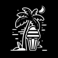 Summer - Black and White Isolated Icon - Vector illustration