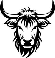 Highland Cow - Minimalist and Flat Logo - Vector illustration