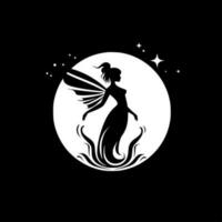 Fairy, Black and White Vector illustration