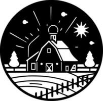 Farm, Minimalist and Simple Silhouette - Vector illustration