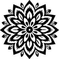 Mandala, Black and White Vector illustration