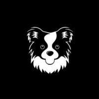 perro - negro y blanco aislado icono - vector ilustración