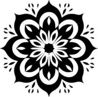 Mandala - Black and White Isolated Icon - Vector illustration