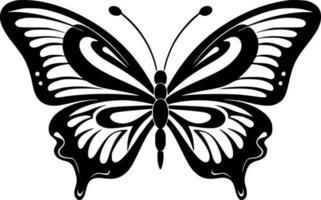 mariposas - negro y blanco aislado icono - vector ilustración