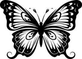 mariposas - negro y blanco aislado icono - vector ilustración