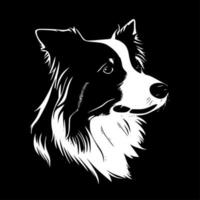 frontera collie - negro y blanco aislado icono - vector ilustración