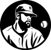 Baseball, Black and White Vector illustration