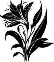 nacimiento flor - negro y blanco aislado icono - vector ilustración