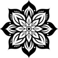 Mandala, Black and White Vector illustration