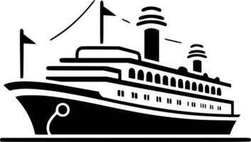 crucero - negro y blanco aislado icono - vector ilustración