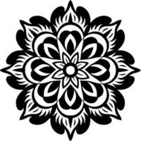 Mandala, Black and White Vector illustration