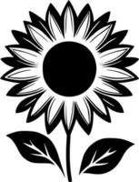 girasol, negro y blanco vector ilustración