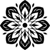 mandala - negro y blanco aislado icono - vector ilustración