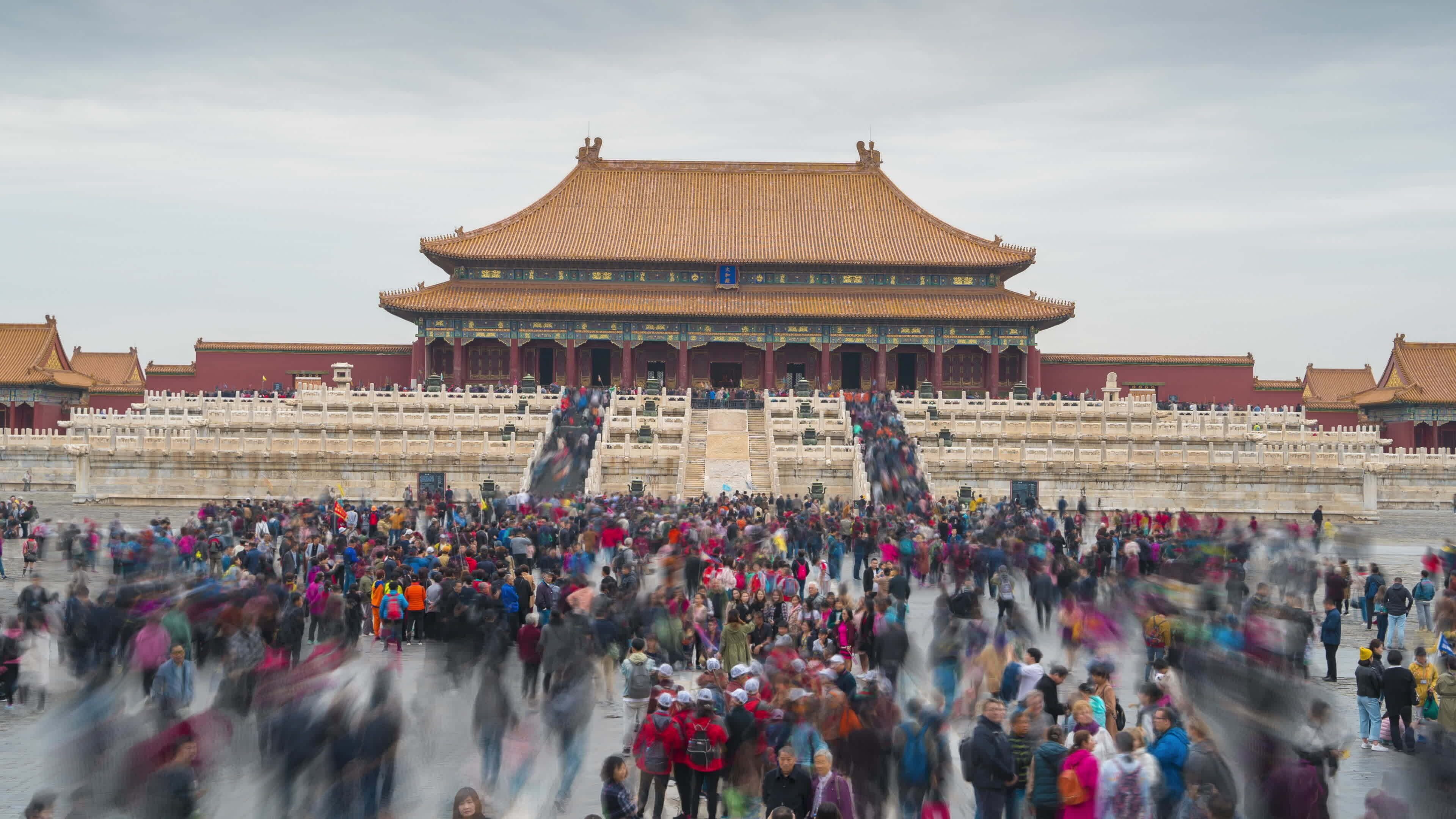 Happy New Year At Forbidden City In Beijing China Stock Photo