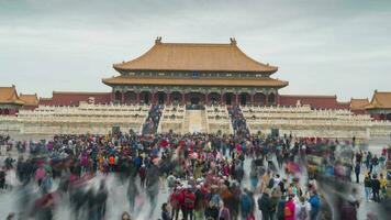 China. Tempo lapso 4k. a proibido cidade dentro Pequim, China. ampliação em. video