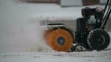 Snow Removal with Gasoline Brush Broom video